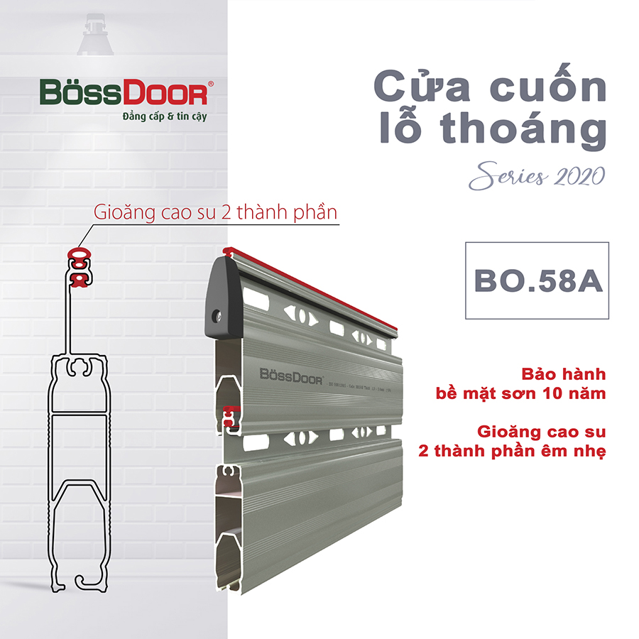 Cửa cuốn lỗ thoáng BossDoor BO 58A series 2020